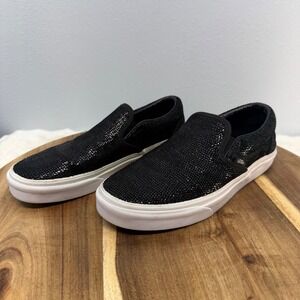 Vans‎ Classic Slip-On Pebble Snake Sneakers Black Embossed Texture  Women's 7